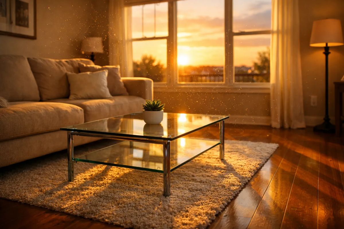 Spotless welcoming living room cleaned by Riso Clean Pro