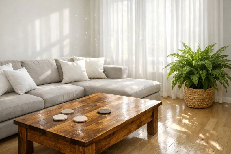 Fresh and organized laundry room after cleaning