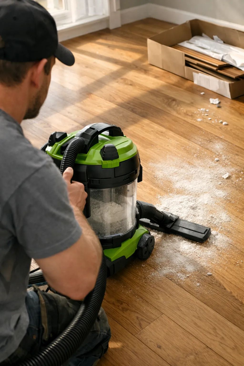 Cleaner refreshing a bright Westford home during a recurring house cleaning visit